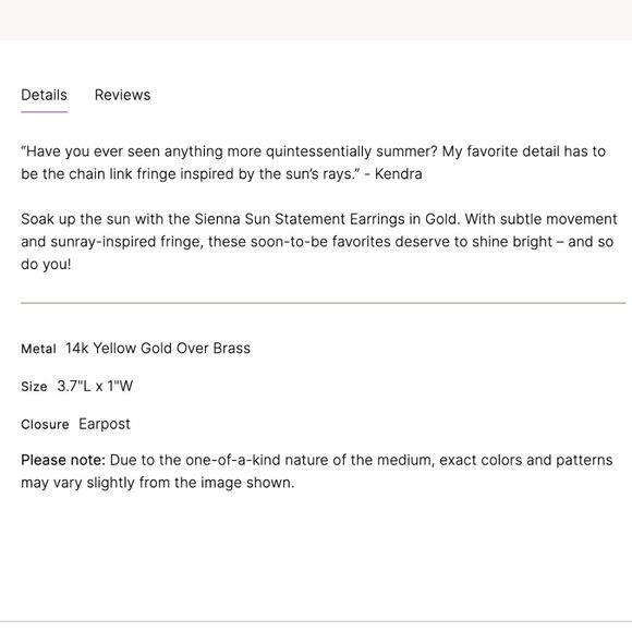 NWT Kendra Scott Sienna Sun & Chain Tassle Statement Earrings 14K Gold Plated - Picture 14 of 14